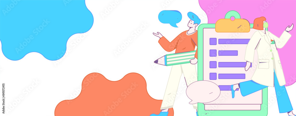 Doctor examines patient flat vector concept operation hand drawn illustration
Doctor examines patient flat vector concept operation hand drawn illustration