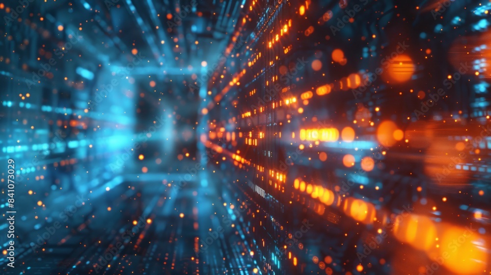 Fototapeta premium hologram of data technology structure background. 3d rendering 3d illustration 