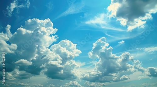 White clouds against a blue sky © LukaszDesign