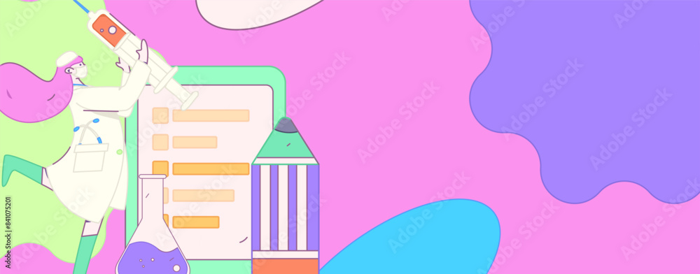 Doctor examines patient flat vector concept operation hand drawn illustration
Doctor examines patient flat vector concept operation hand drawn illustration