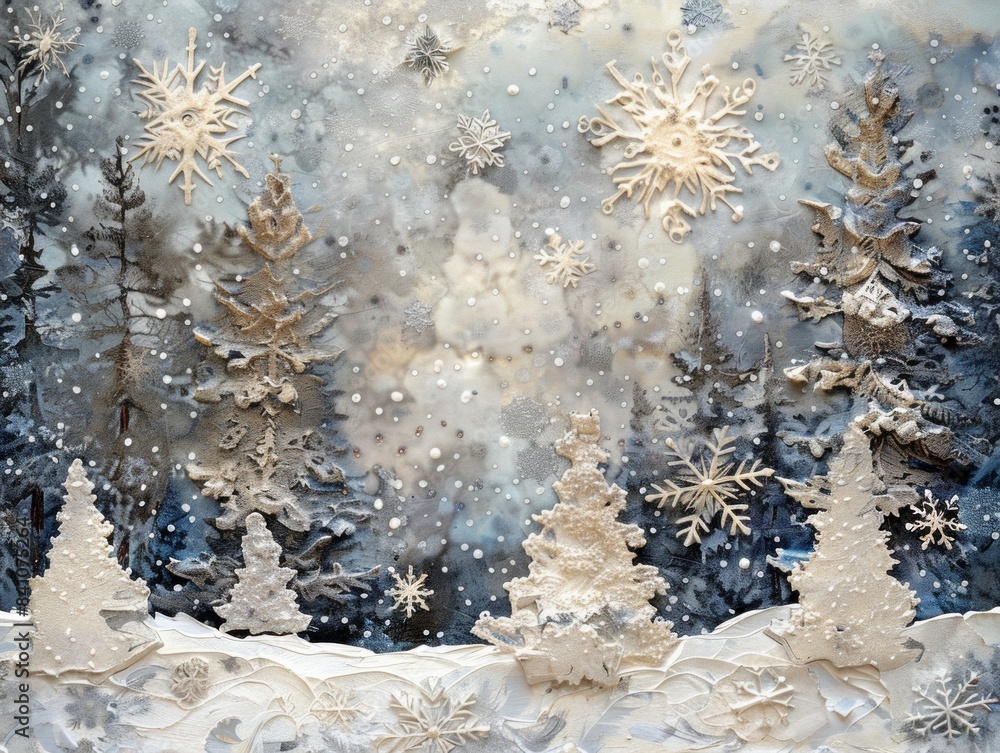 Fototapeta premium It's beginning to look a lot like Christmas! Get ready for the holidays with this beautiful, snowy scene.