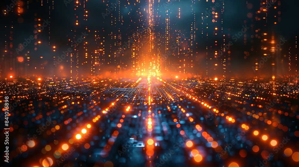 Fototapeta premium Datastream Dominion: Digital Landscape for Scientific Research