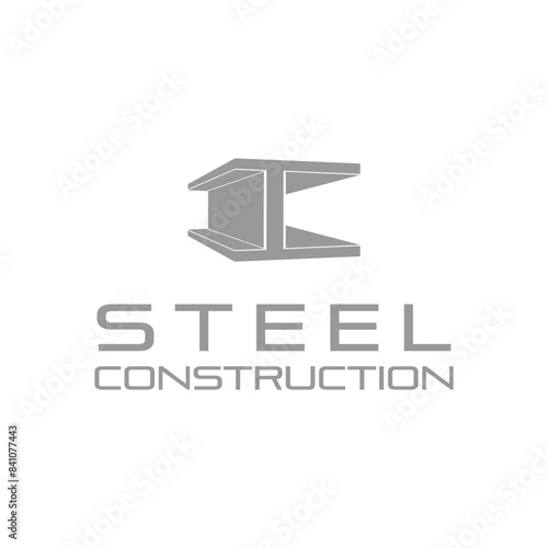 vector design logo for steel fabrication and erection construction company. ibeam steel letter c 3d design	
