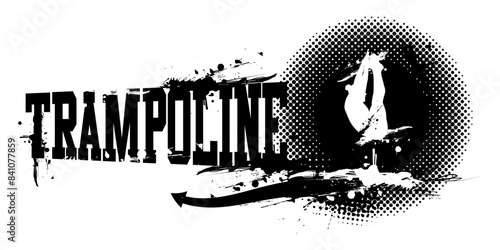 Trampoline Female Banner Vector Illustration