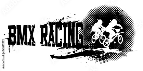 BMX Bicycle Racing Banner Vector Illustration