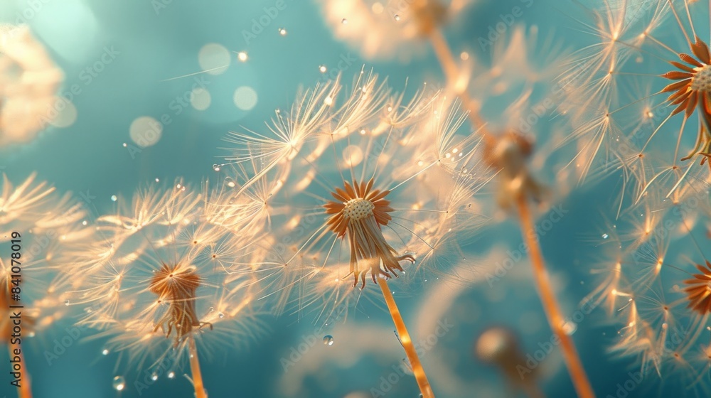 Make a wish! Dandelion seeds floating in the wind. Make a wish! Dandelion seeds floating in the wind.