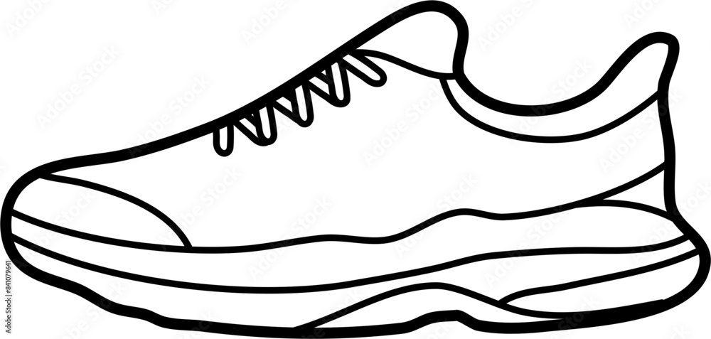all-terrain running shoes vector outline illustration all-terrain running shoes vector outline illustration