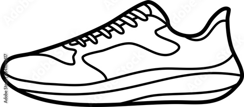 cross country running shoes vector outline illustration