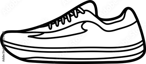 lightweight running shoes vector outline illustration