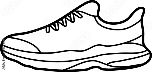 all-terrain running shoes vector outline illustration
