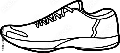 minimalist running shoes vector outline illustration