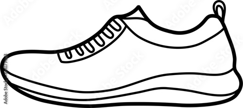 barefoot running shoes vector outline illustration