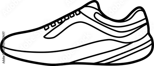 road running shoes vector outline illustration