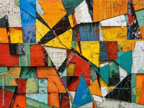 This abstract painting is full of vibrant colors and energy