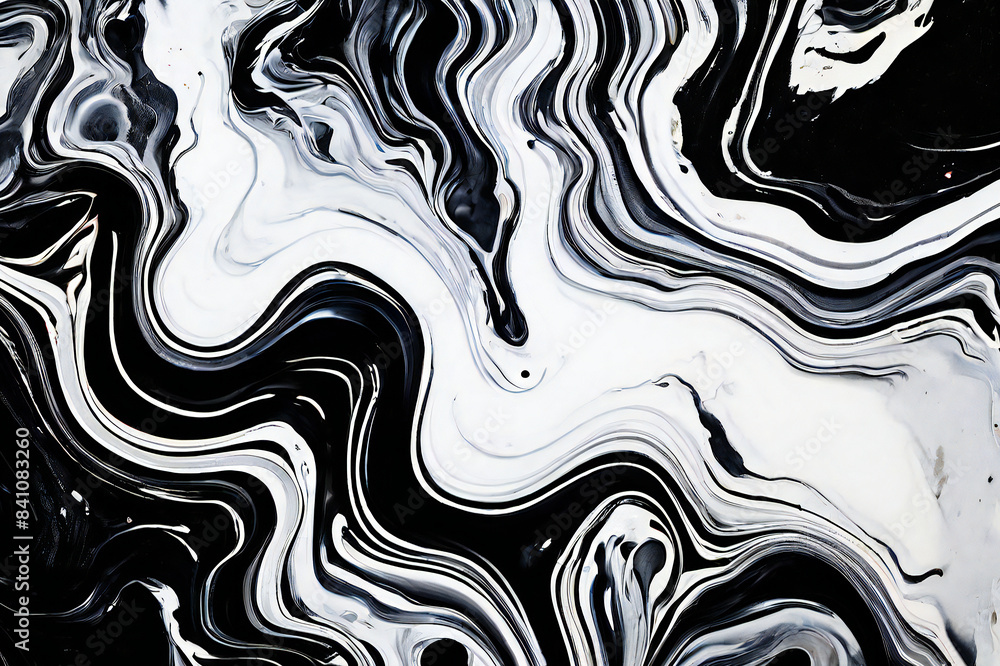 Abstract black and white ink marbled texture background. Abstract black and white ink marbled texture background.