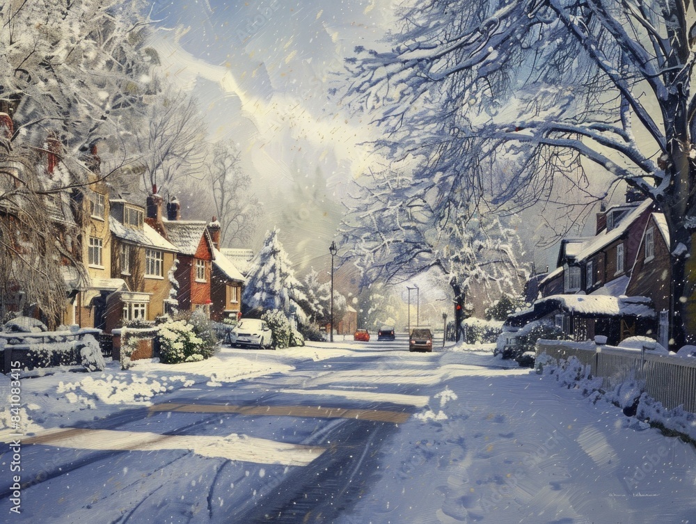 Fototapeta premium winter landscape in the city