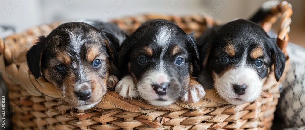 basket overflowing with adorable puppy dogs, their playful antics capturing hearts and spreading smiles basket overflowing with adorable puppy dogs, their playful antics capturing hearts and spreading smiles