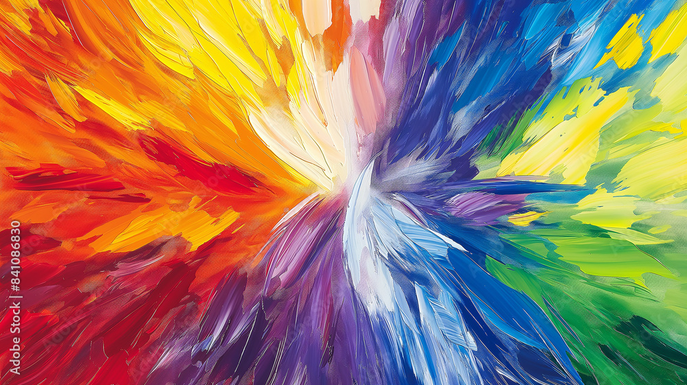 Colorful Rainbow Burst of Oil Painting Background. Abstract Colorful Background Colorful Rainbow Burst of Oil Painting Background. Abstract Colorful Background