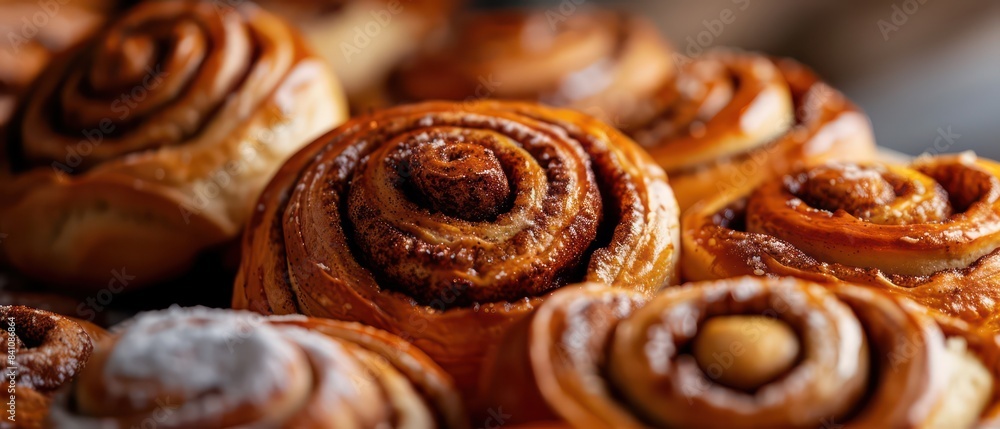cinnamon buns stacked high in a tantalizing array make for a savory and visually appealing background cinnamon buns stacked high in a tantalizing array make for a savory and visually appealing background