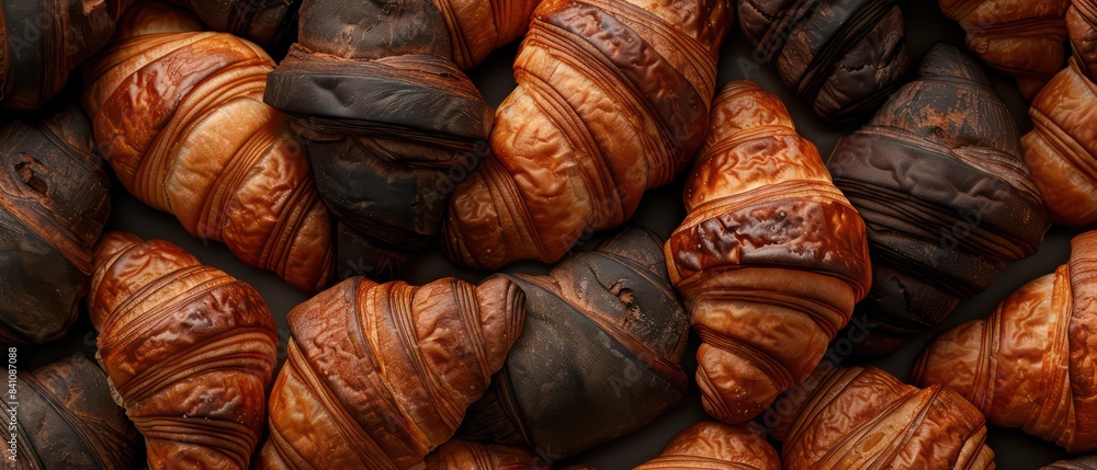 croissant stacked high in a tantalizing array make for a savory and visually appealing background croissant stacked high in a tantalizing array make for a savory and visually appealing background