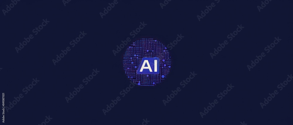 AI neural networks or circuit design illustration in dark blue AI neural networks or circuit design illustration in dark blue