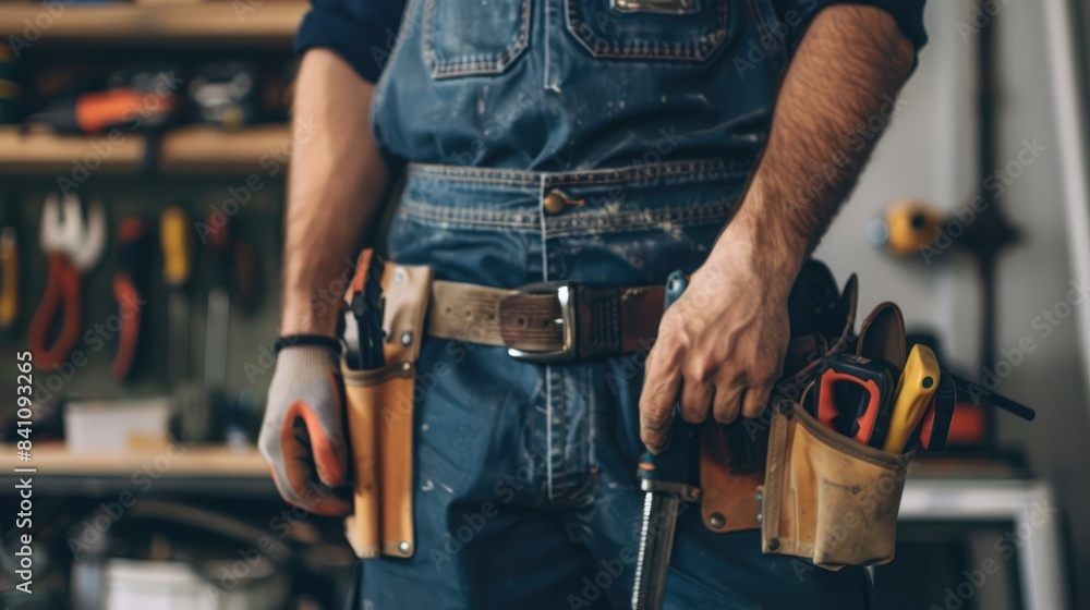 Handyman holding a tool Handyman holding a tool