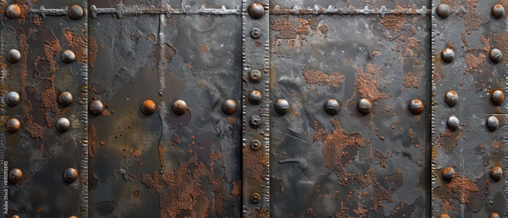 Fototapeta premium Steel shelf texture features sleek, industrial lines, perfect for modern designs seeking durability and functionality