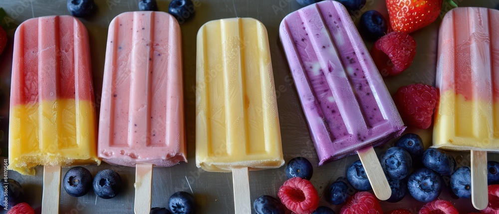 popsicles in an array of colors, evoking the joy of summertime treats and refreshing sweetness popsicles in an array of colors, evoking the joy of summertime treats and refreshing sweetness
