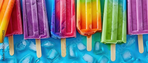 popsicles in an array of colors, evoking the joy of summertime treats and refreshing sweetness