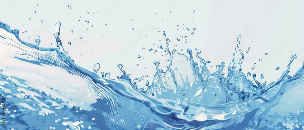 water splashes dynamically on a solid color backdrop, highlighting the fluidity and motion of each droplet water splashes dynamically on a solid color backdrop, highlighting the fluidity and motion of each droplet