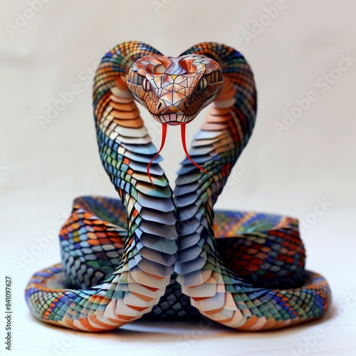 Snakes Paper Quiling Quilling Abstract Art Animal Reptile Connected by Head photo