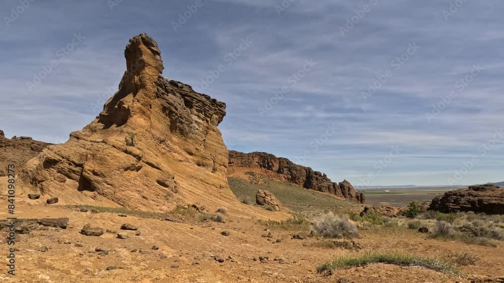 Timelapse of Fort Rock Oregon rock structure in the desert Timelapse of Fort Rock Oregon rock structure in the desert