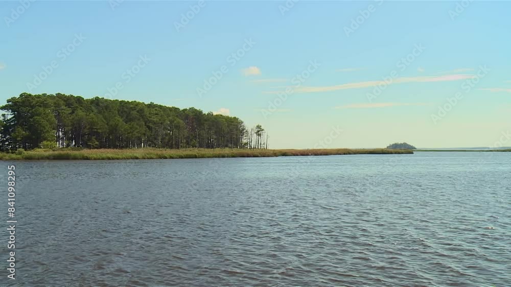 Scenic Lake At Blackwater National Wildlife Refuge, Maryland - Drone Shot Scenic Lake At Blackwater National Wildlife Refuge, Maryland - Drone Shot