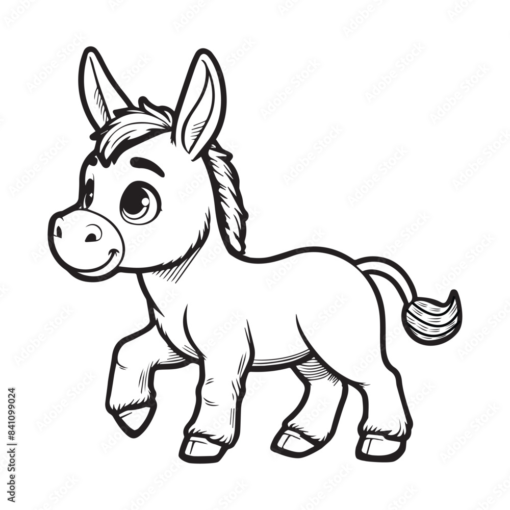 line art of donkey cartoon vector line art of donkey cartoon vector