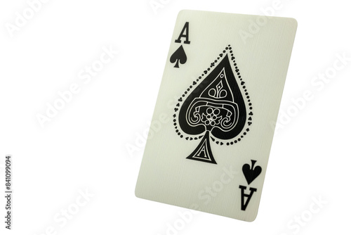 A close-up image of the Ace of Spades playing card, representing luck and the highest card in many card games. Perfect for poker-themed designs.