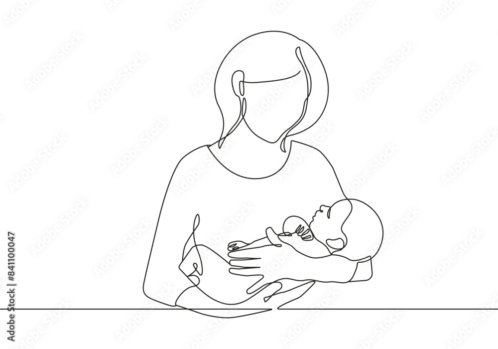Mother with Baby Line Drawing Minimalistic Illustration. Happy Mother's Day Background Minimal Line Art Drawing. Continuous One Line Drawing of Woman Holding a Child. Vector Illustration Mother with Baby Line Drawing Minimalistic Illustration. Happy Mother's Day Background Minimal Line Art Drawing. Continuous One Line Drawing of Woman Holding a Child. Vector Illustration