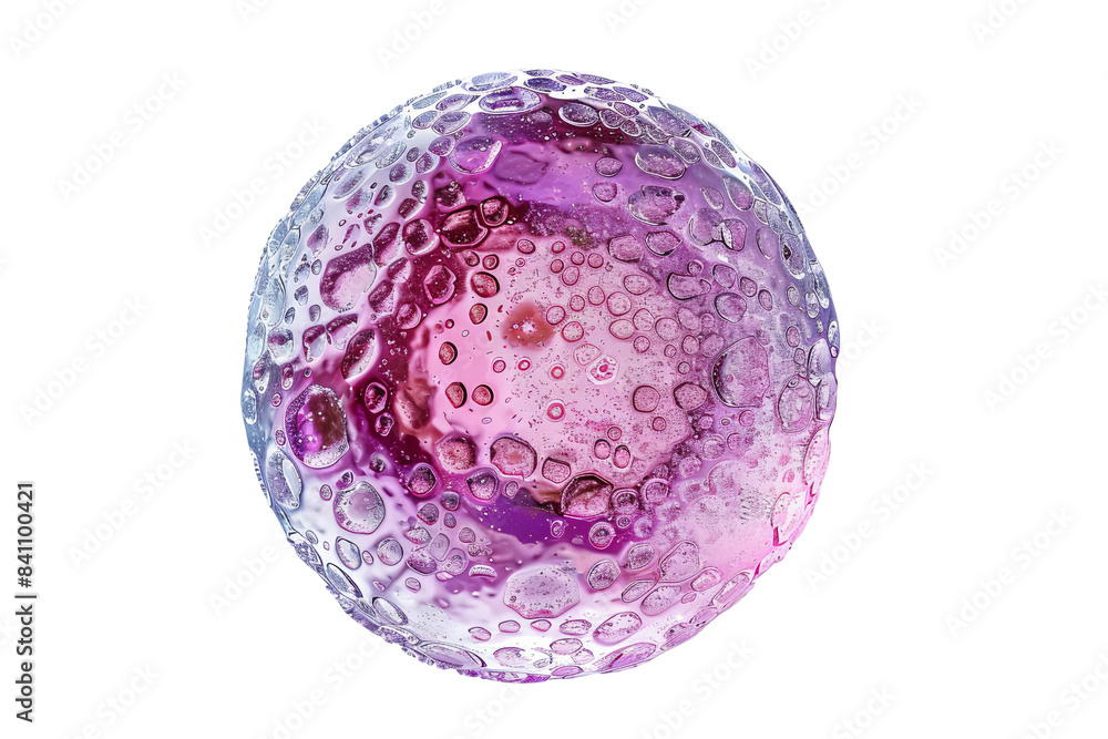 Vibrant close-up of a textured, purple and pink bubble with intricate surface details on a transparent background. Vibrant close-up of a textured, purple and pink bubble with intricate surface details on a transparent background.