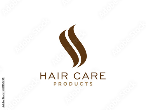 Abstract Hair Wave Logo Letter S isolated on White Background.