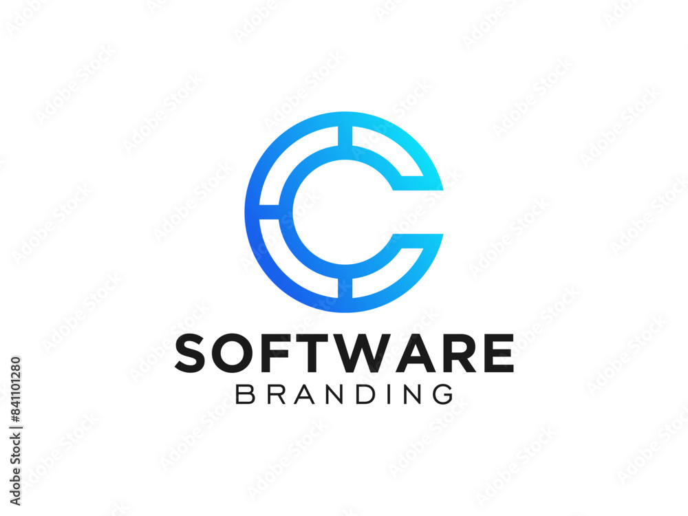 Letter C line logo design. Creative minimalism. Letter C line logo design. Creative minimalism.