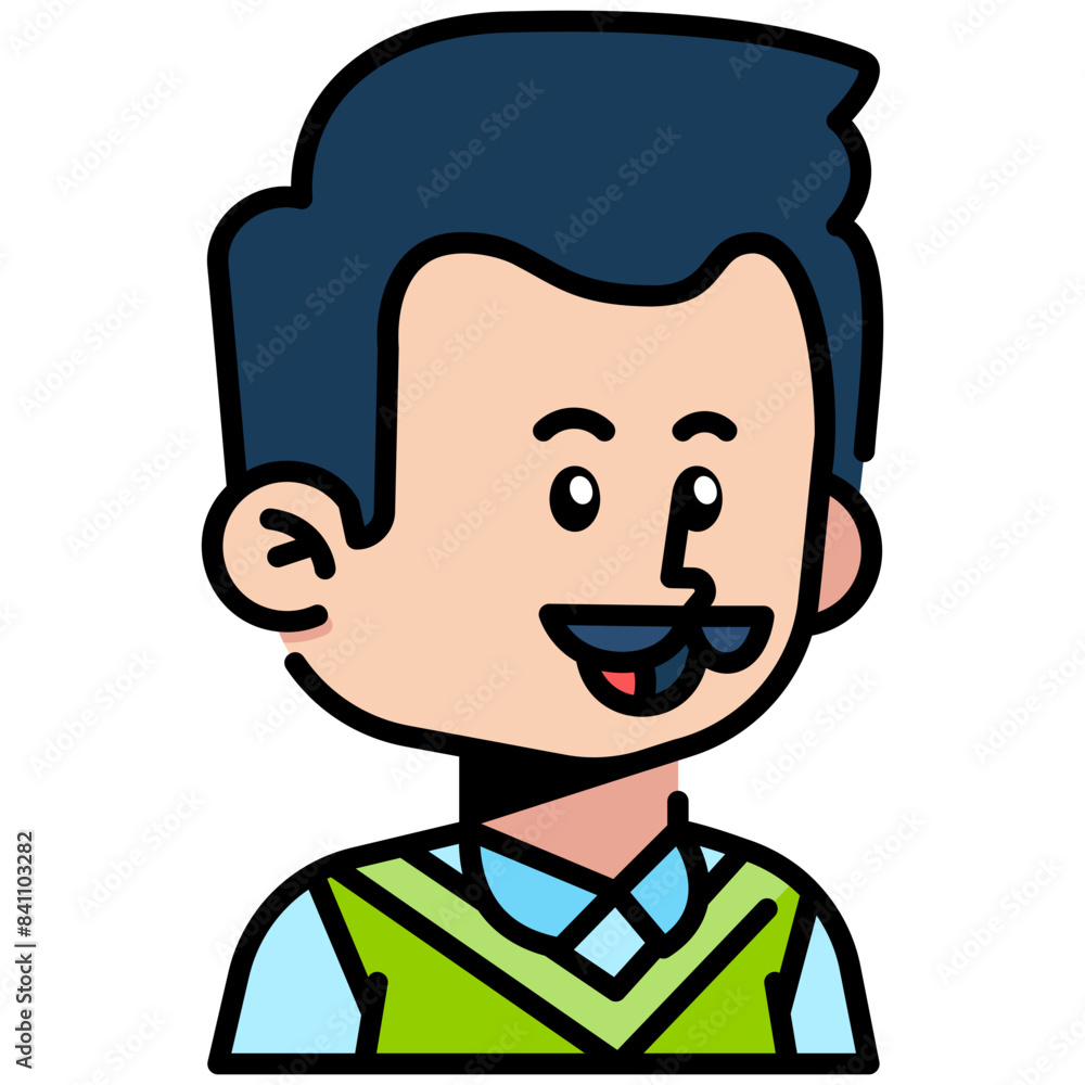 Mustache man Filled line Icon Mustache man Filled line Icon