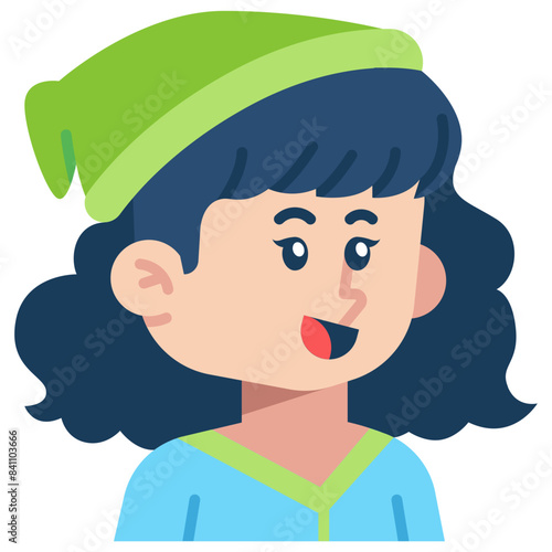 Woman with beanie Flat Icon