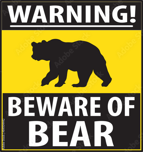 Bear in area sign vector.eps