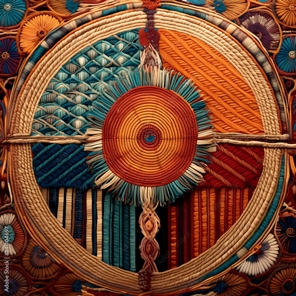 Naklejka premium Harmonious Composition of Textures and Patterns, Generative AI