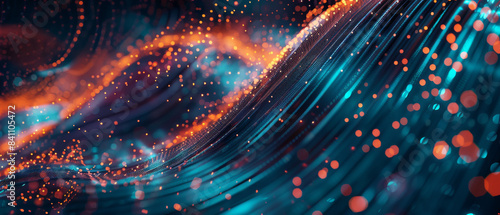 Abstract Digital Art With Orange And Blue Lights