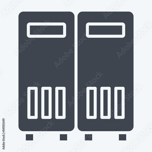 Icon Lockers. related to Rugby symbol. glyph style. simple design illustration