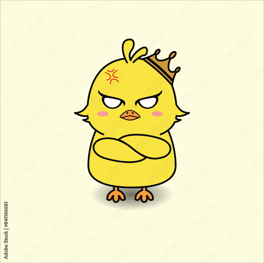 Fototapeta premium cute baby chick vector design illustration line art. suitable for mascot, sticker, mug, coloring book, etc. Eps 10