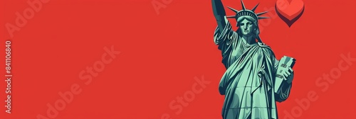 cute statue of liberty with heart 