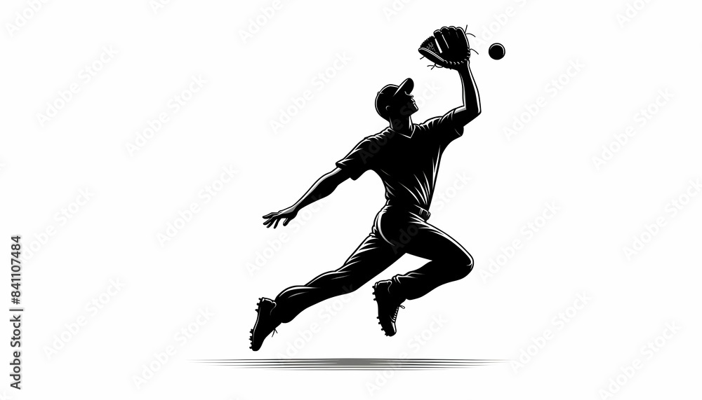 Obraz premium Shadow of a baseball player