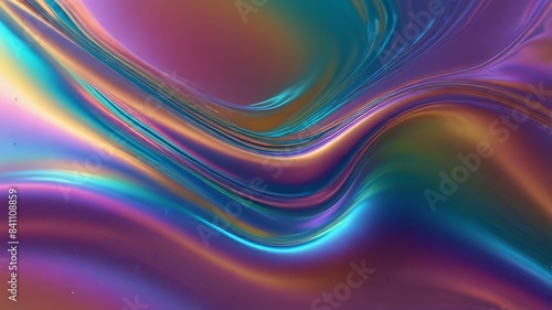 Abstract holographic shiny neon fluid background.