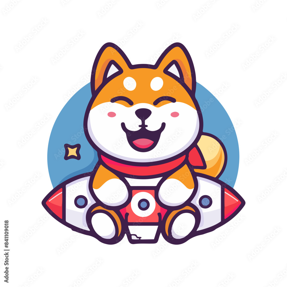dog shiba with rocket dog shiba with rocket